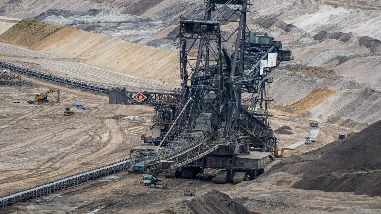 Heavy machinery working in a quarry